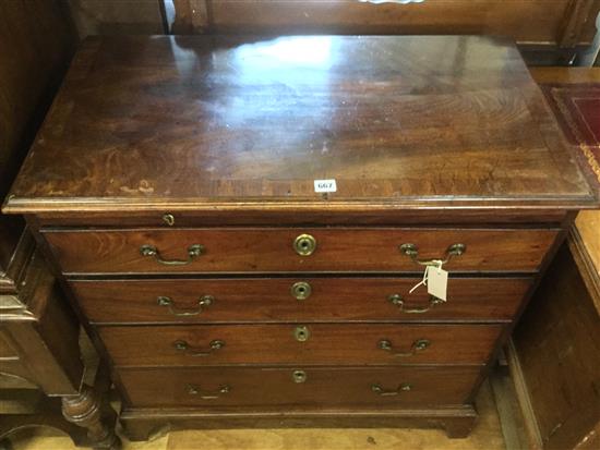 Georgian mahogany chest fitted four long graduated drawers and slide